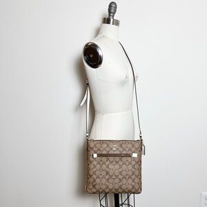 NWT Coach Khaki Rowan File Bag Signature Crossbody Bag